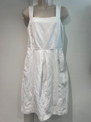 Robe blanc cassé Caroll  taille 38 lin et coton