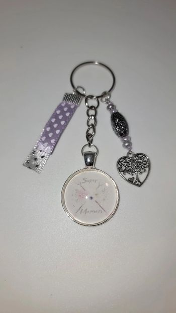 Cadeau maman, porte clé message " super maman "
