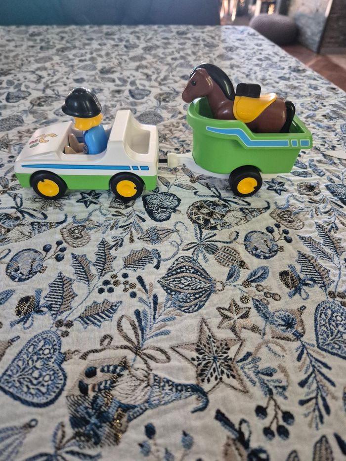 Playmobil 123 voiture avec remorque pour cheval - photo numéro 3