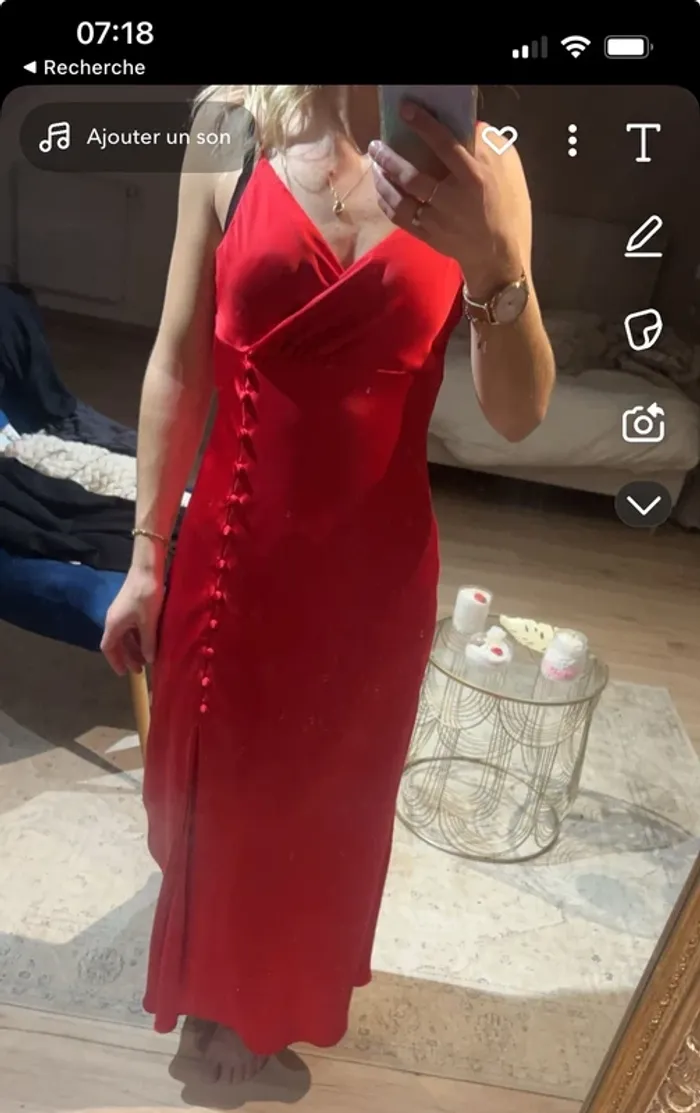 Robe longue chic soirée Zara femme rouge