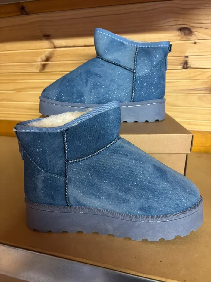 Bottines fourré pailletées
