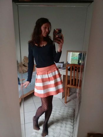 Jupe femme 36 rose et blanche c74