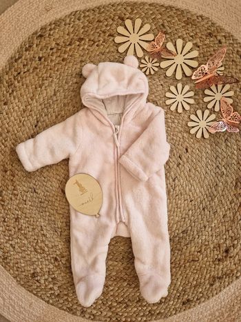 Combinaison pilote polaire rose bébé fille 1 mois orchestra