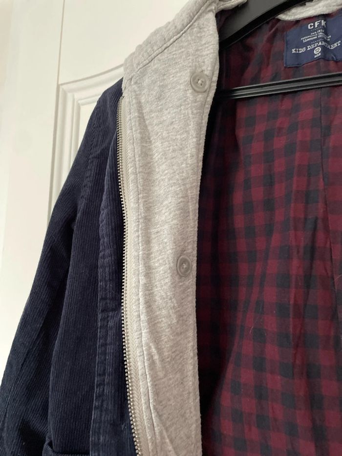 Veste en velours CFK bleu marine taille 12 ans - photo numéro 3