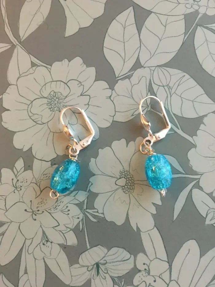 Boucles d’oreilles en perle de turquoise - photo numéro 2