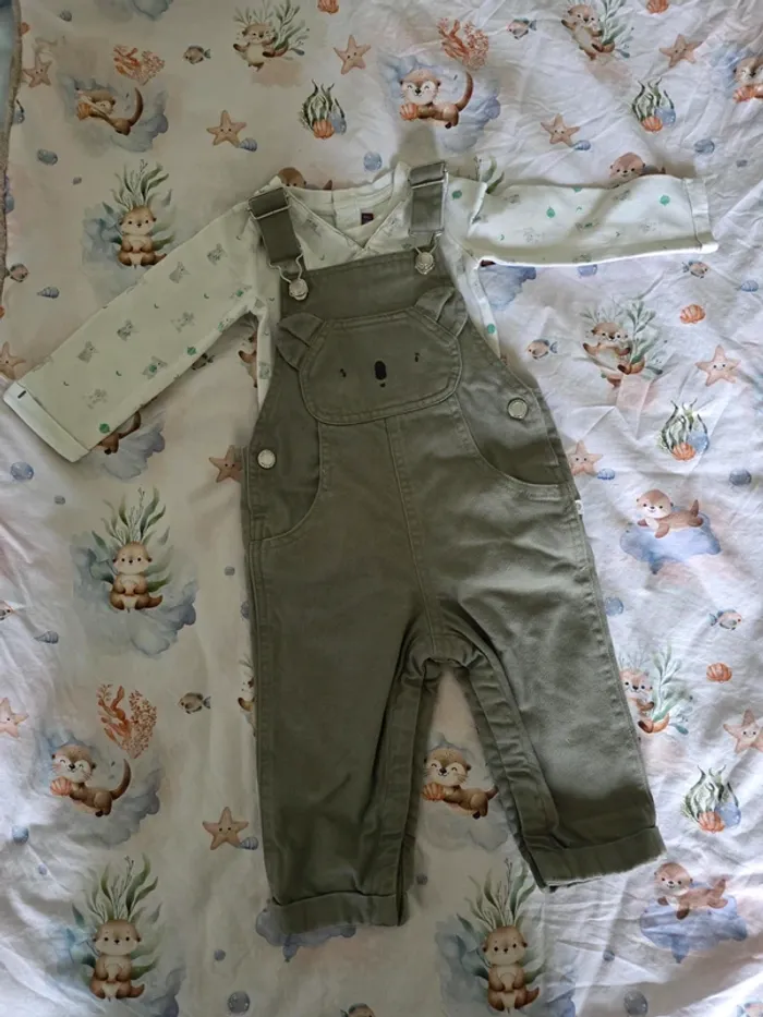 Ensemble bébé 12 mois – Salopette koala + body Sergent Major