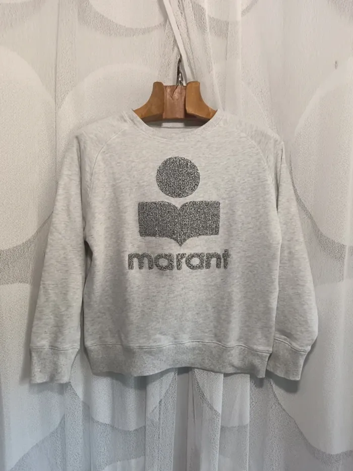 Isabel Marant Étoile "sweat iconic gris brodé" t. Xs - photo numéro 2