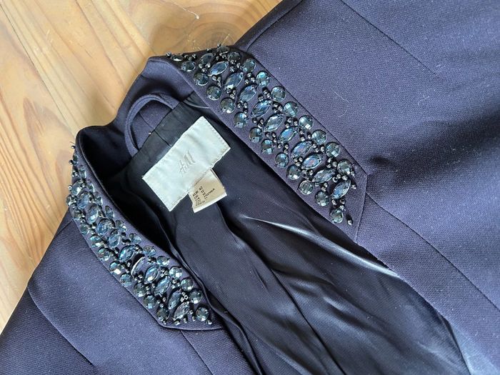 Veste  blazer H&M bleu marine 42 - photo numéro 4