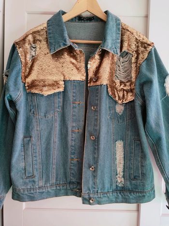 Veste en jean sequin or eight paris taille M L 40 42 neuf