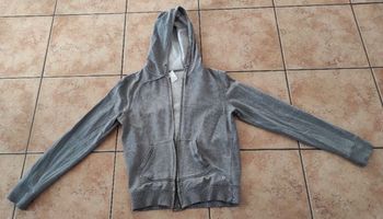 Sweat zippé à capuche gris S Decathlon