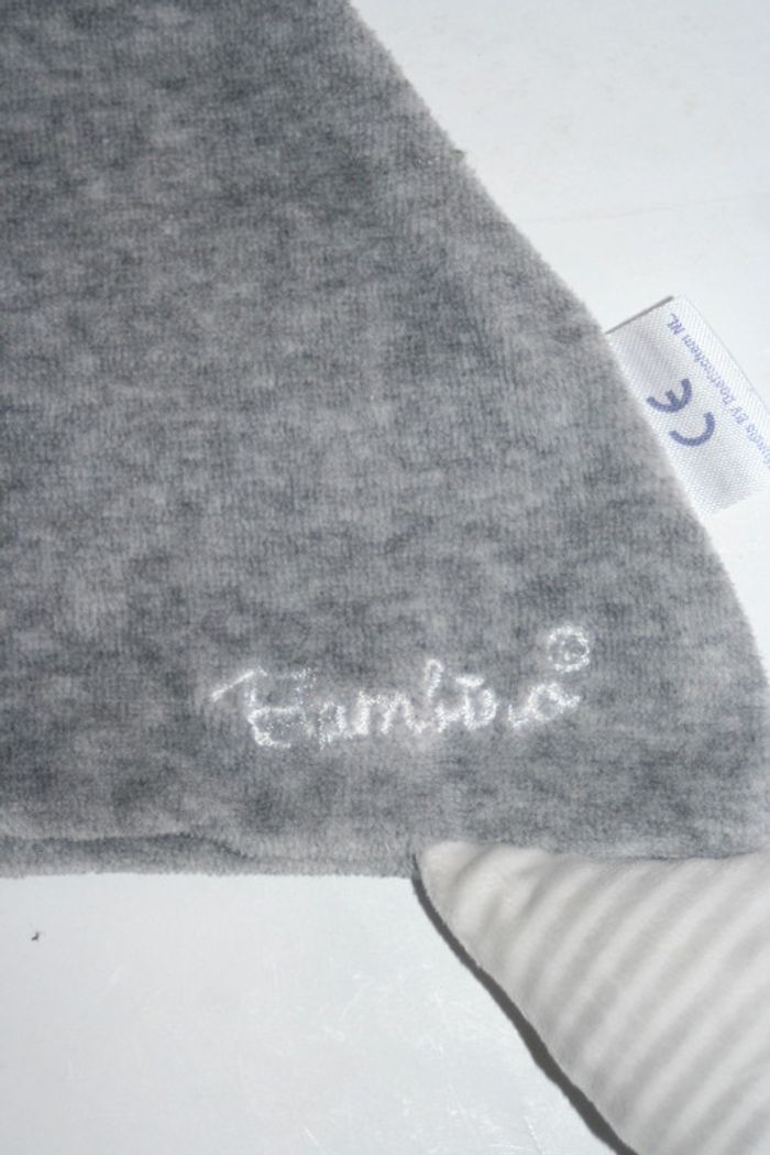 Doudou Plat Lapin Gris Rayé Bambino - photo numéro 2