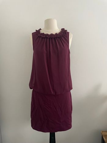 🌸 magnifique Robe de soirée Esprit bordeaux/prune Taille 40 🌸