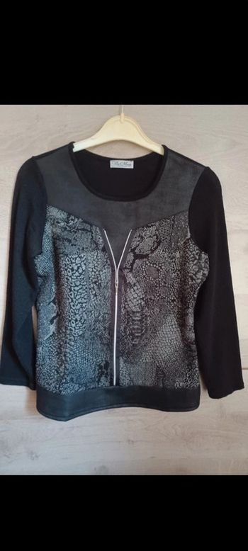 Tee shirt manches longues, Tirette decorative Taille 38/40 via mode