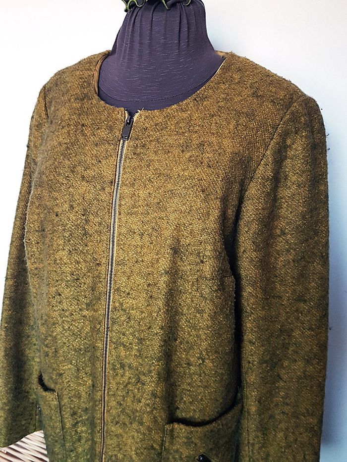 Manteau jaune chiné noir Grain de Malice Taille 44 - photo numéro 2