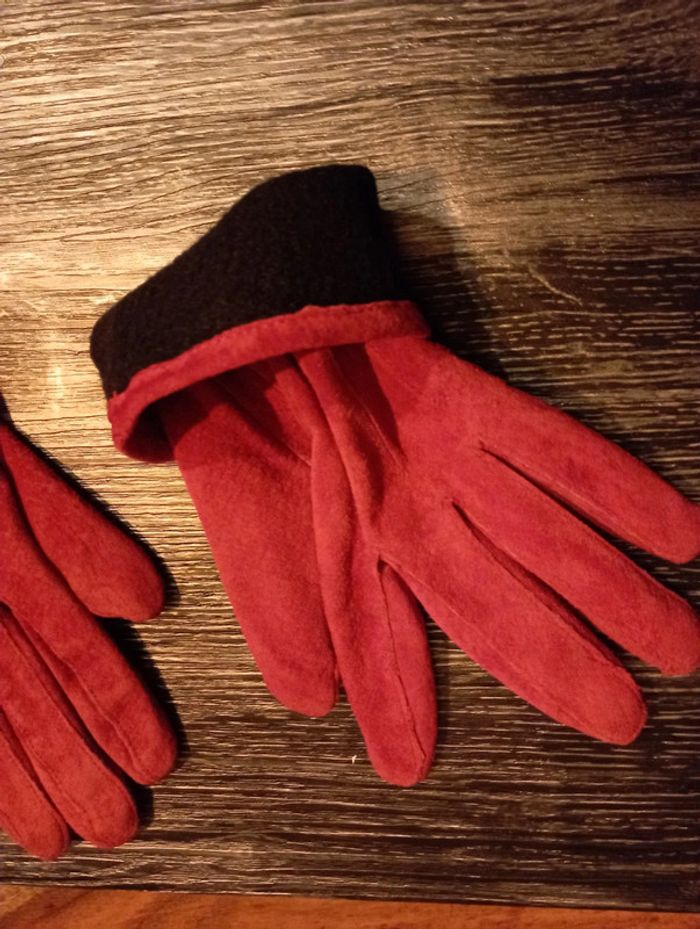 Gants femme daim rouge - photo numéro 4