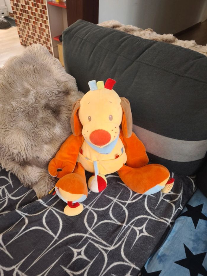 Peluche chien orange jaune Tim & Lily NATTOU - photo numéro 2