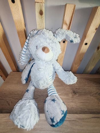 Lapin gris et bleu tape à l oeil etoile