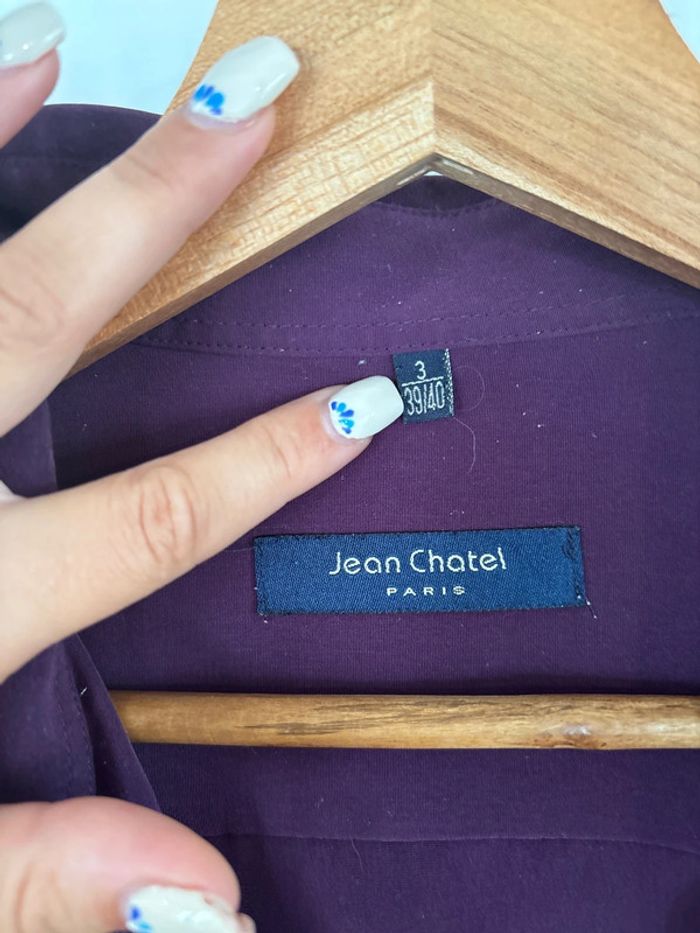 Chemise violet foncé jean chatel taille L 39/40 - photo numéro 2