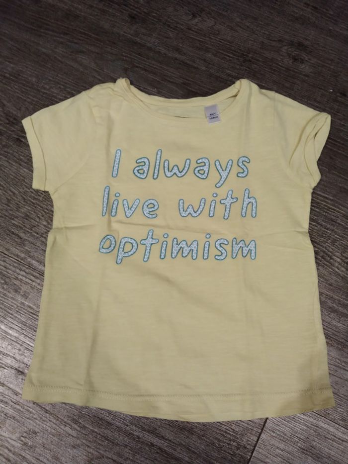 tee shirt jaune brodé okaidi fille 4 ans