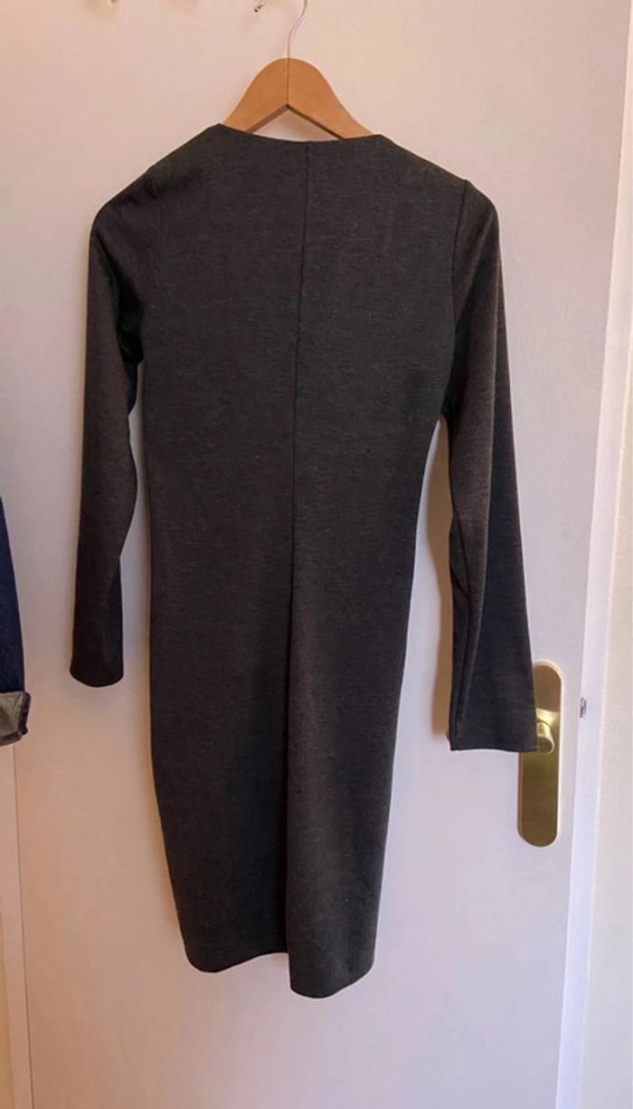 Robe manche longue style portefeuille gris chiné Naf Naf Taille M - photo numéro 3