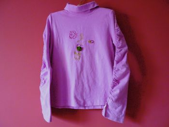 Pull col roulé Fille Pomme Framboise 10 ans violet TBE
