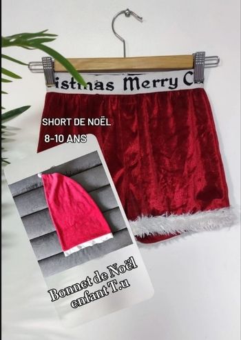 Short et bonnet de Noël enfants