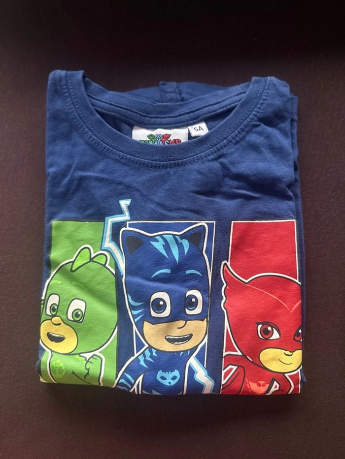 Lot n’8 de 2 T-shirts MC Pjmasks garçon 5 ans