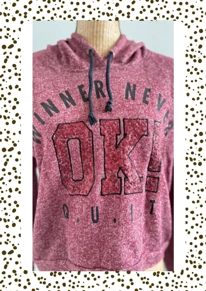 Sweat à capuche bordeaux - photo numéro 4