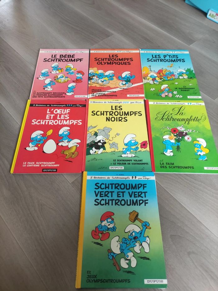 Lot 7 BD Les Schtroumpfs (Quelques premières éditions)