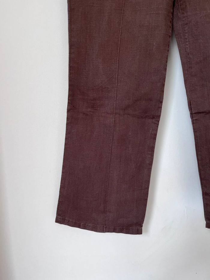 Pantalon marron en lin - photo numéro 3