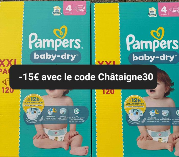 Deux carton de couche Pampers xxl taille 4 normal