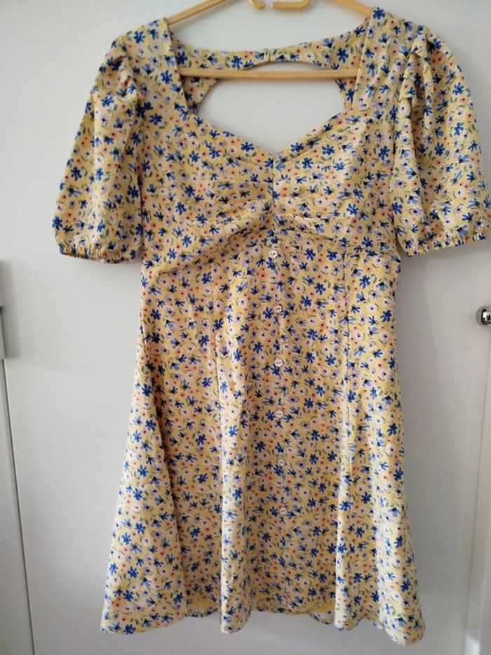 #robe#jaune#motif fleuri - photo numéro 4