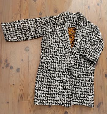 Manteau oversize lainage et sequins pied de poule 42/44