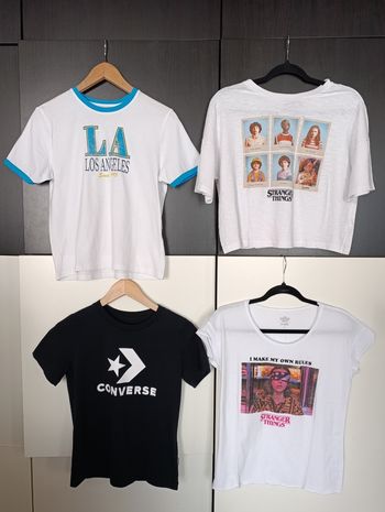 Lot de 4 tee-shirts Fille taille S et XS (environ 14 à 16 ans) 