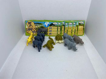 Lot de 9 natoons surprise kinder crocodile tortue gorille puma hippopotame rhinocéros