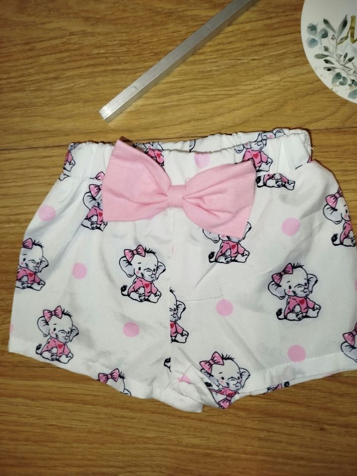 Lot de 2 shorts fille 6/9 mois - photo numéro 2