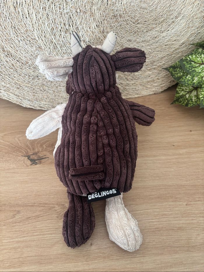 Doudou vache milkos écru marron les deglingos - photo numéro 3