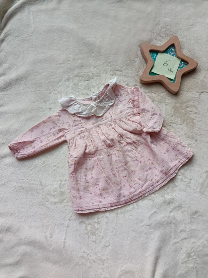 Blouse fleuri rose 6 mois Orchestra