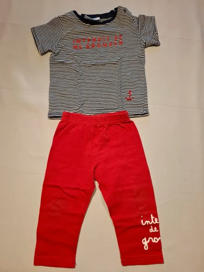 Lot vêtements (chemise t-shirt bodys short salopette) garçon 18 mois - photo numéro 11