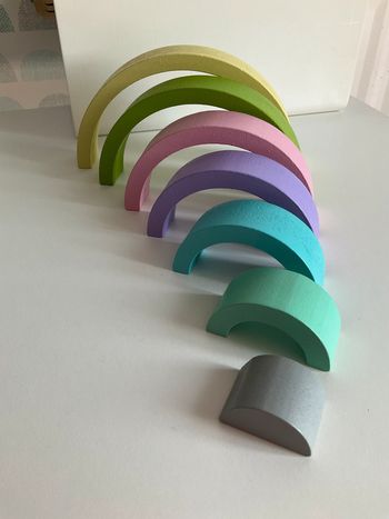 Arc en ciel en bois Montessori Macaron 