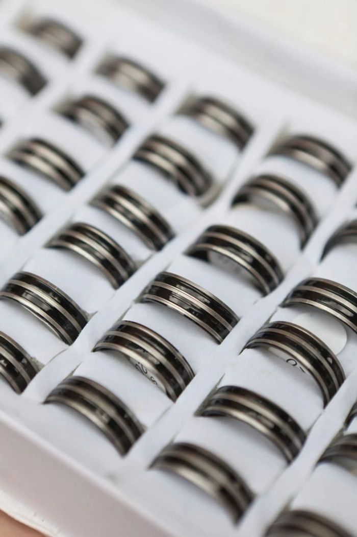 Lot de 36 bagues en acier inoxydable - photo numéro 3