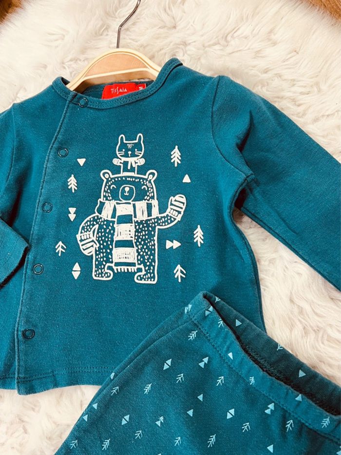 Taille 6 mois ensemble 2 pièces garçon Tissaia bleu * ours * 💙 - photo numéro 2