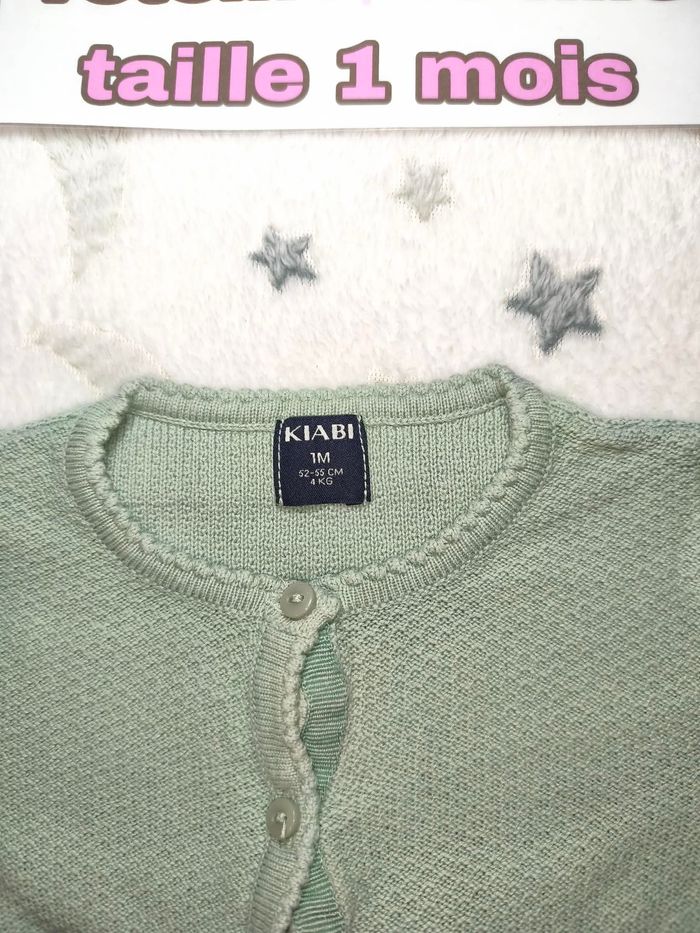 Gilet fille Kiabi - naissance - vert - très bon état - photo numéro 3