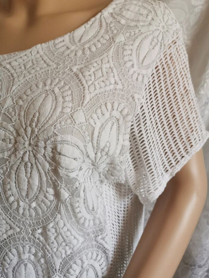 Blouse dentelle. Blanc. Taille 42 - photo numéro 5