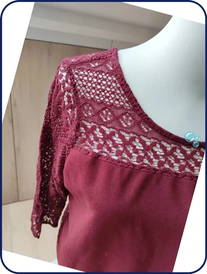 Blouse bordeau - photo numéro 2