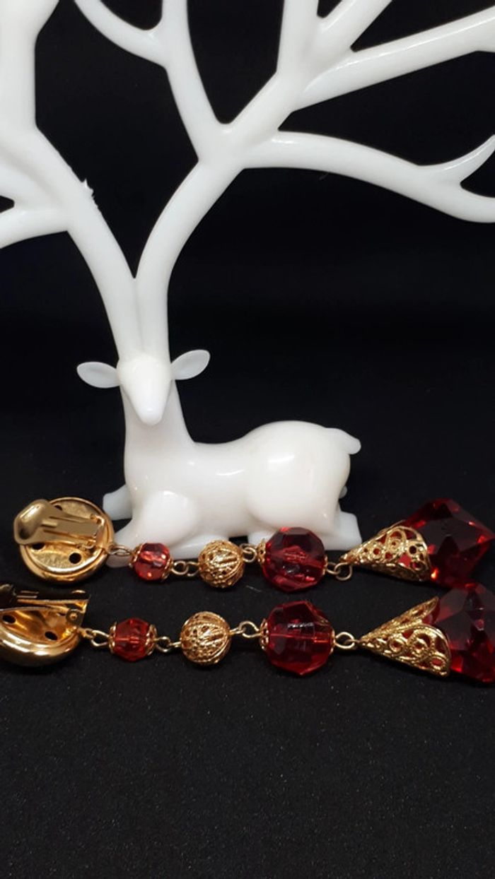 Très grand boucles d'oreilles vintage - photo numéro 2