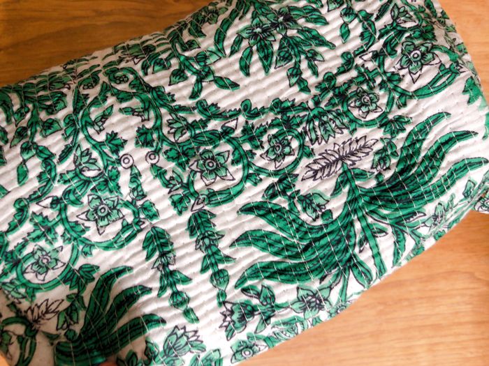 Pochette maquillage coton surpiqué indien - photo numéro 3