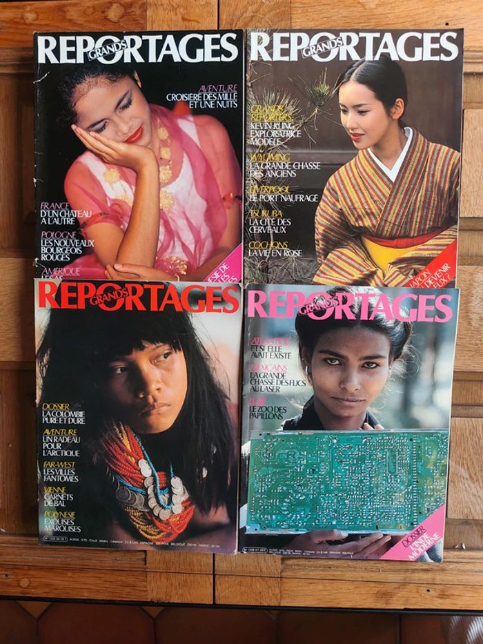 Lot de 4 magazines Vintage Grands Reportages 1985