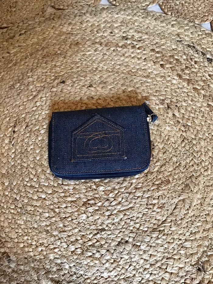 Porte monnaie/ portefeuille en jeans 13,5X10cm fermer