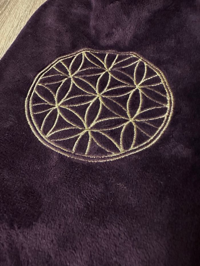 Bouillotte avec housse polaire violette – Fleur de Vie – parfait  état - photo numéro 6